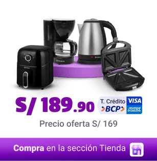Freidora 2L + Sandwichera + Hervidor 1.8L + Cafetera 6 Tzs -